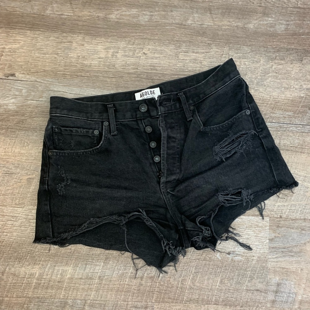 AGOLDE Cut off Denim Shorts